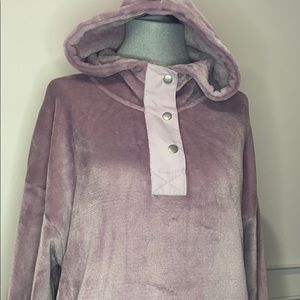 Lavender women’s 3/4 zip drawstring waist hoodie